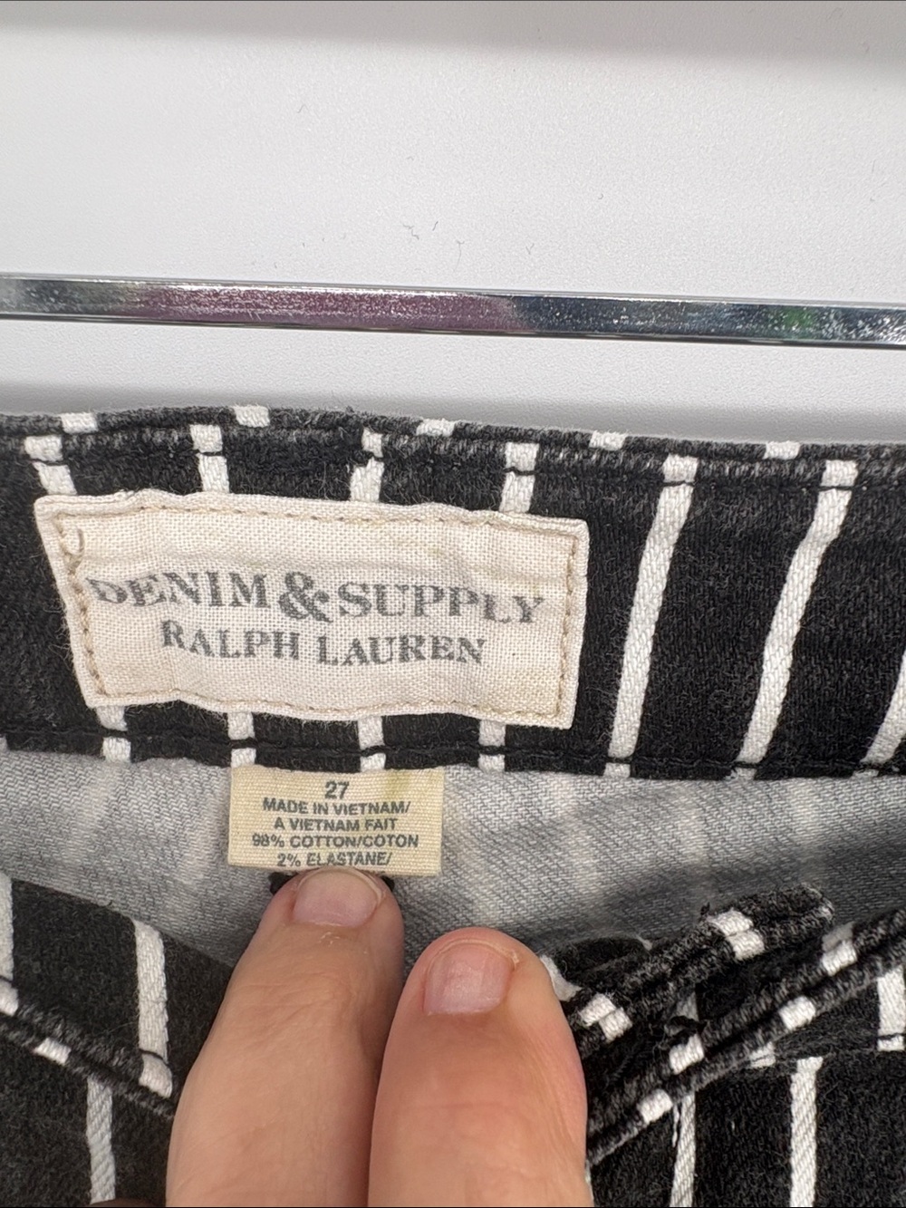 ๐น Denim & Supply Ralph Lauren Black and White Pinstripe Jeans - Picture 2 of 5